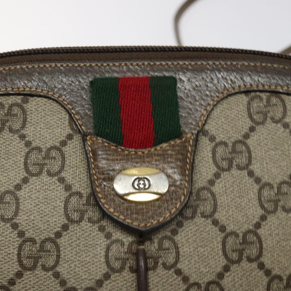 GUCCI GG Supreme Web Sherry Line Shoulder Bag PVC Beige 904 02 047 Auth ep9173