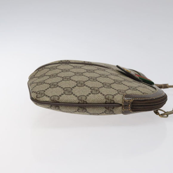 GUCCI GG Supreme Web Sherry Line Shoulder Bag PVC Beige 904 02 047 Auth ep9173