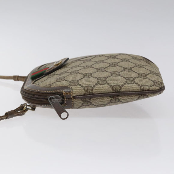 GUCCI GG Supreme Web Sherry Line Shoulder Bag PVC Beige 904 02 047 Auth ep9173