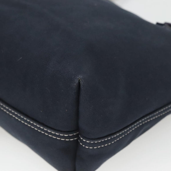 FENDI Shoulder Bag Canvas Navy Silver Auth ep9176