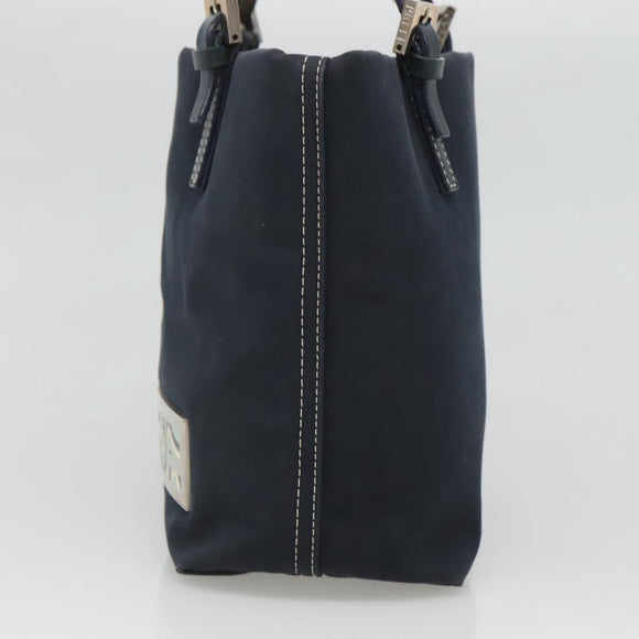 FENDI Shoulder Bag Canvas Navy Silver Auth ep9176