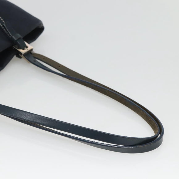 FENDI Shoulder Bag Canvas Navy Silver Auth ep9176