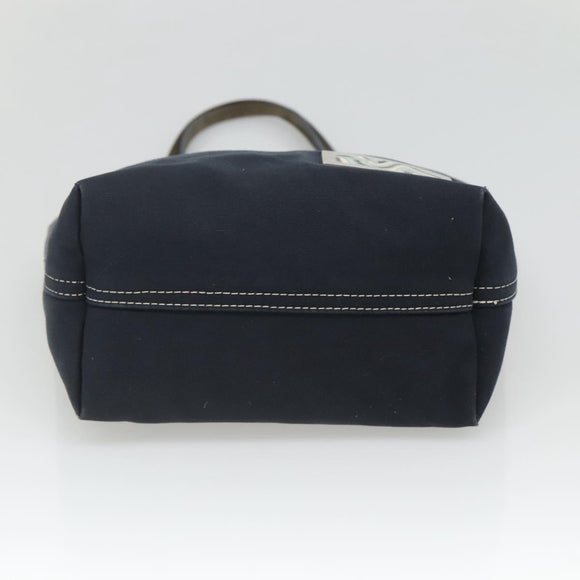 FENDI Shoulder Bag Canvas Navy Silver Auth ep9176