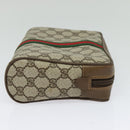 GUCCI GG Supreme Web Sherry Line Clutch Bag PVC Beige 89 01 012 Auth ep9182-4