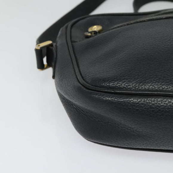 GUCCI Shoulder Bag Leather Black Gold 001 093 1050 Auth ep9187