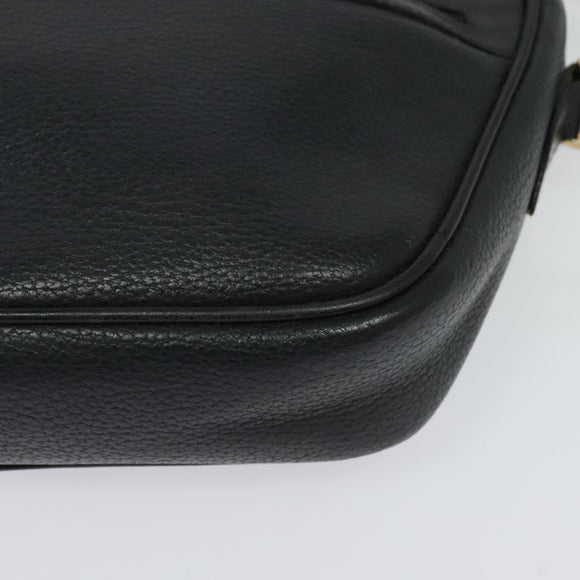 GUCCI Shoulder Bag Leather Black Gold 001 093 1050 Auth ep9187