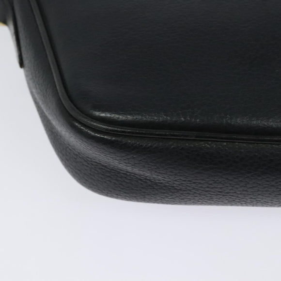 GUCCI Shoulder Bag Leather Black Gold 001 093 1050 Auth ep9187