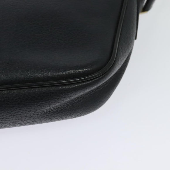 GUCCI Shoulder Bag Leather Black Gold 001 093 1050 Auth ep9187