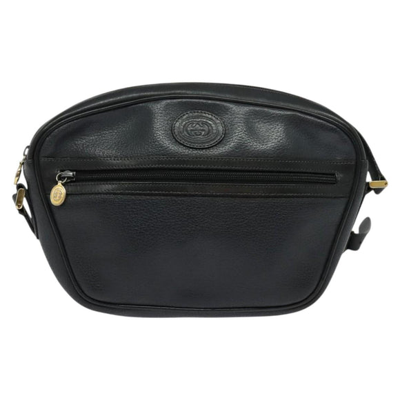 GUCCI Shoulder Bag Leather Black Gold 001 093 1050 Auth ep9187