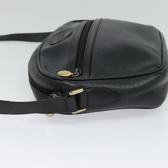 GUCCI Shoulder Bag Leather Black Gold 001 093 1050 Auth ep9187