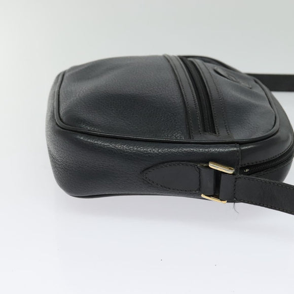 GUCCI Shoulder Bag Leather Black Gold 001 093 1050 Auth ep9187