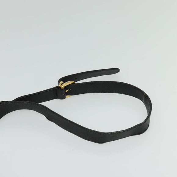 GUCCI Shoulder Bag Leather Black Gold 001 093 1050 Auth ep9187