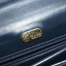 GUCCI Hand Bag Leather Navy Gold Auth ep9190-18
