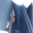 GUCCI Hand Bag Leather Navy Gold Auth ep9190-19