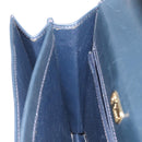 GUCCI Hand Bag Leather Navy Gold Auth ep9190-20