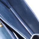 GUCCI Hand Bag Leather Navy Gold Auth ep9190-21