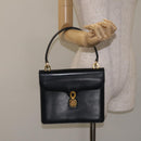 GUCCI Hand Bag Leather Navy Gold Auth ep9190-22