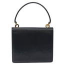 GUCCI Hand Bag Leather Navy Gold Auth ep9190-2