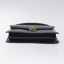 GUCCI Hand Bag Leather Navy Gold Auth ep9190-5