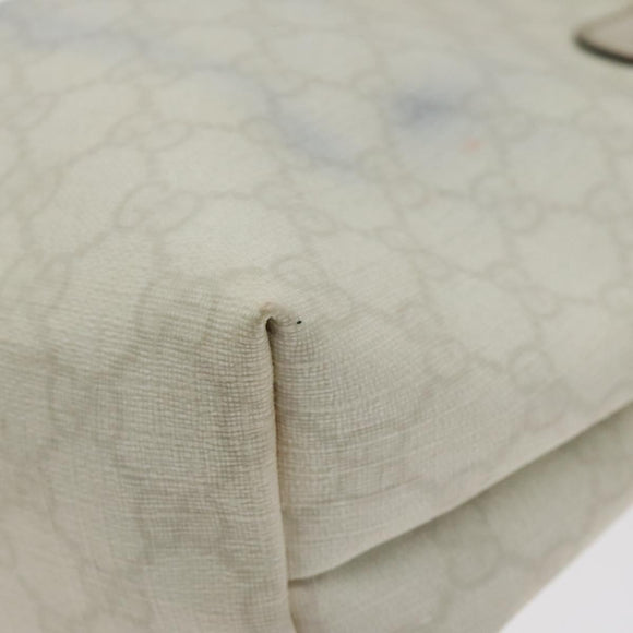 GUCCI GG Supreme Tote Bag PVC White Gold 189897 Auth ep9198