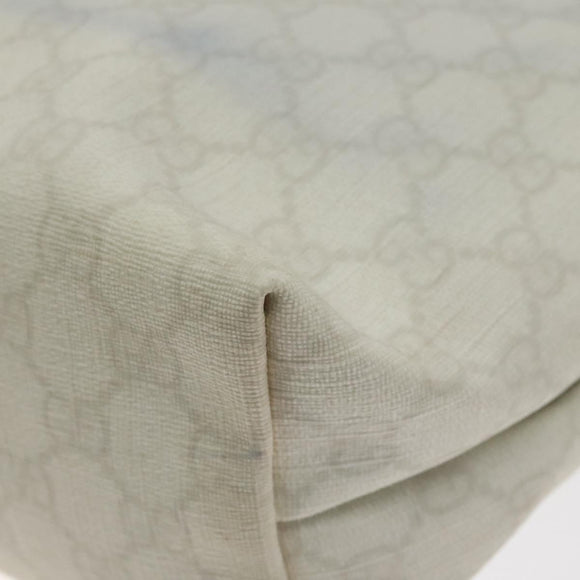 GUCCI GG Supreme Tote Bag PVC White Gold 189897 Auth ep9198