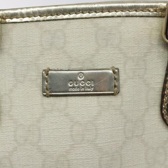 GUCCI GG Supreme Tote Bag PVC White Gold 189897 Auth ep9198