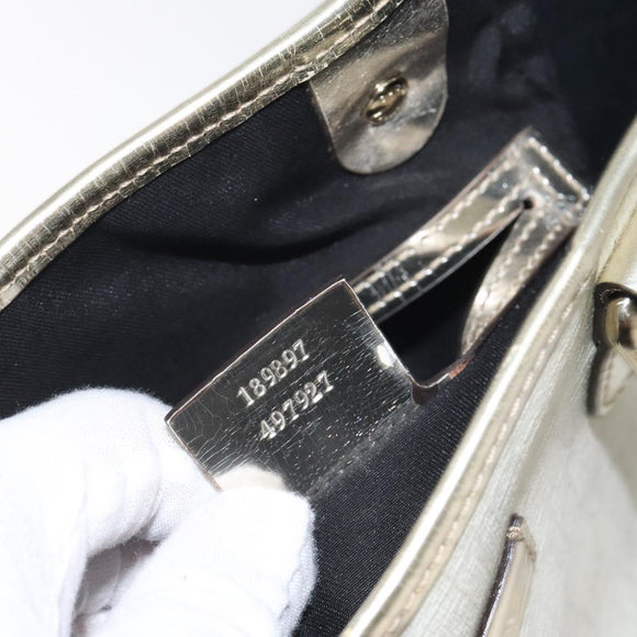 GUCCI GG Supreme Tote Bag PVC White Gold 189897 Auth ep9198