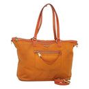 PRADA Tote Bag Nylon 2way Orange Gold Auth ep9199-1