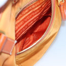 PRADA Tote Bag Nylon 2way Orange Gold Auth ep9199-23