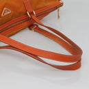 PRADA Tote Bag Nylon 2way Orange Gold Auth ep9199-7