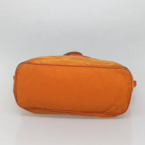 PRADA Tote Bag Nylon 2way Orange Gold Auth ep9199