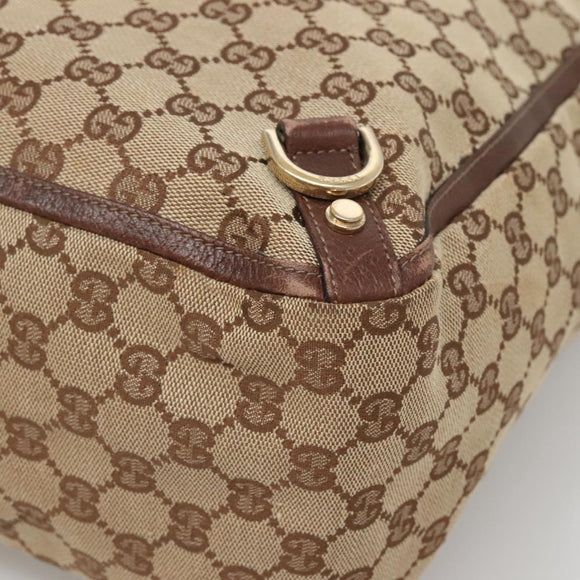 GUCCI GG Canvas Abbey Hand Bag Beige Gold 130733 Auth ep9200