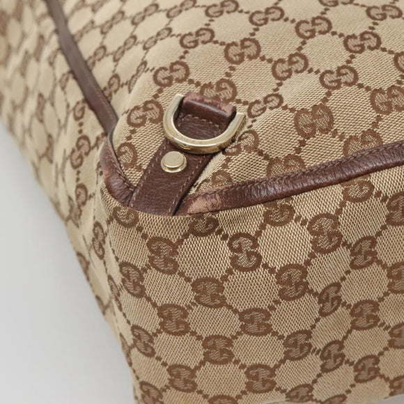 GUCCI GG Canvas Abbey Hand Bag Beige Gold 130733 Auth ep9200