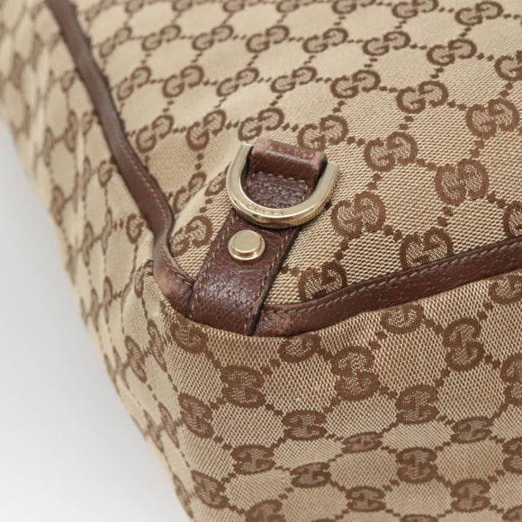 GUCCI GG Canvas Abbey Hand Bag Beige Gold 130733 Auth ep9200