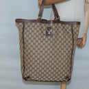 GUCCI GG Canvas Abbey Hand Bag Beige Gold 130733 Auth ep9200-20