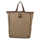 GUCCI GG Canvas Abbey Hand Bag Beige Gold 130733 Auth ep9200-13