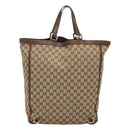GUCCI GG Canvas Abbey Hand Bag Beige Gold 130733 Auth ep9200-2