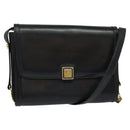 GUCCI Shoulder Bag Leather Black Gold Auth ep9209-1
