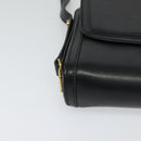 GUCCI Shoulder Bag Leather Black Gold Auth ep9209-9