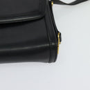 GUCCI Shoulder Bag Leather Black Gold Auth ep9209-14