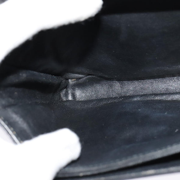 GUCCI Shoulder Bag Leather Black Gold Auth ep9209