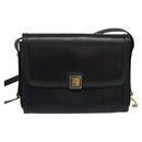 GUCCI Shoulder Bag Leather Black Gold Auth ep9209-13