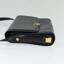 GUCCI Shoulder Bag Leather Black Gold Auth ep9209-3