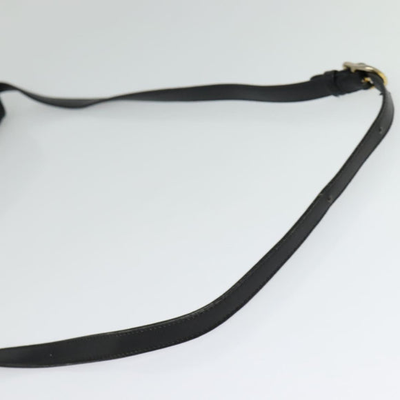 GUCCI Shoulder Bag Leather Black Gold Auth ep9209