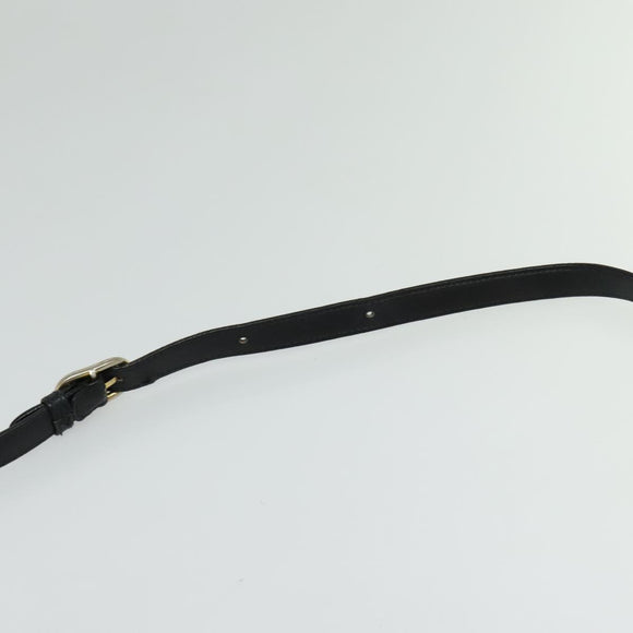 GUCCI Shoulder Bag Leather Black Gold Auth ep9209