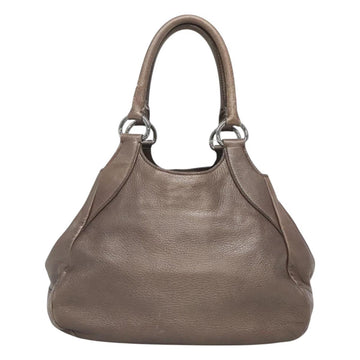PRADA Tote Bag Leather Silver Auth ep9220 - 0
