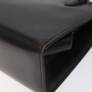 GUCCI Hand Bag Leather Brown Gold Auth ep9221-9