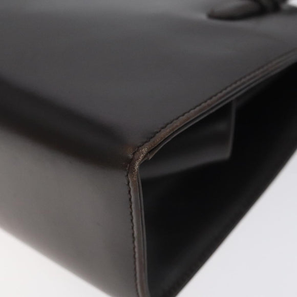 GUCCI Hand Bag Leather Brown Gold Auth ep9221