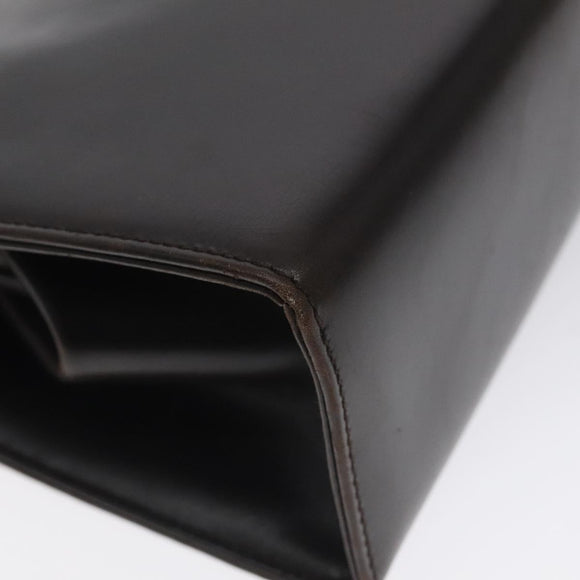 GUCCI Hand Bag Leather Brown Gold Auth ep9221