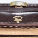 GUCCI Hand Bag Leather Brown Gold Auth ep9221-17